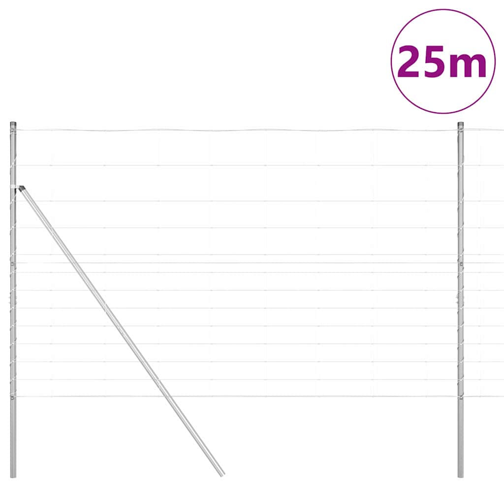 Palo della recinzione Zincato 25 x 1,5 m Acciaio