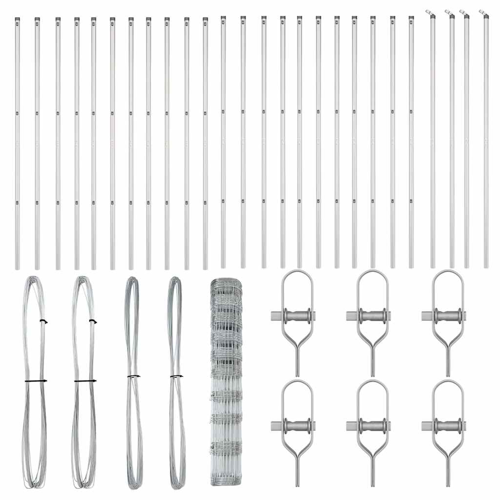 Palo della recinzione Zincato 50 x 1,2 m Acciaio