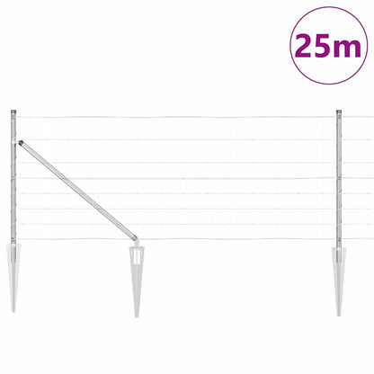 Palo della recinzione Zincato 25 x 0,8 m Acciaio