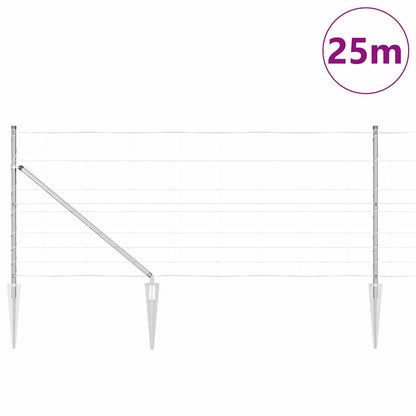 Palo della recinzione Zincato 25 x 1 m Acciaio