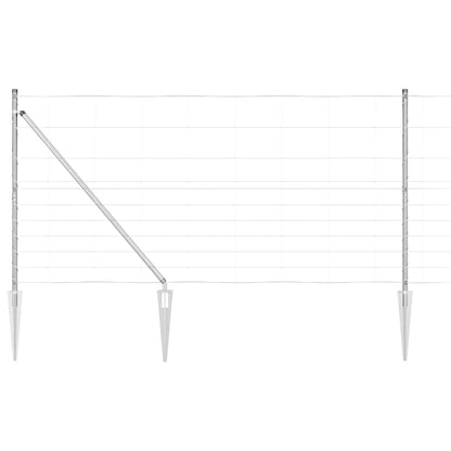 Palo della recinzione Zincato 25 x 1,2 m Acciaio