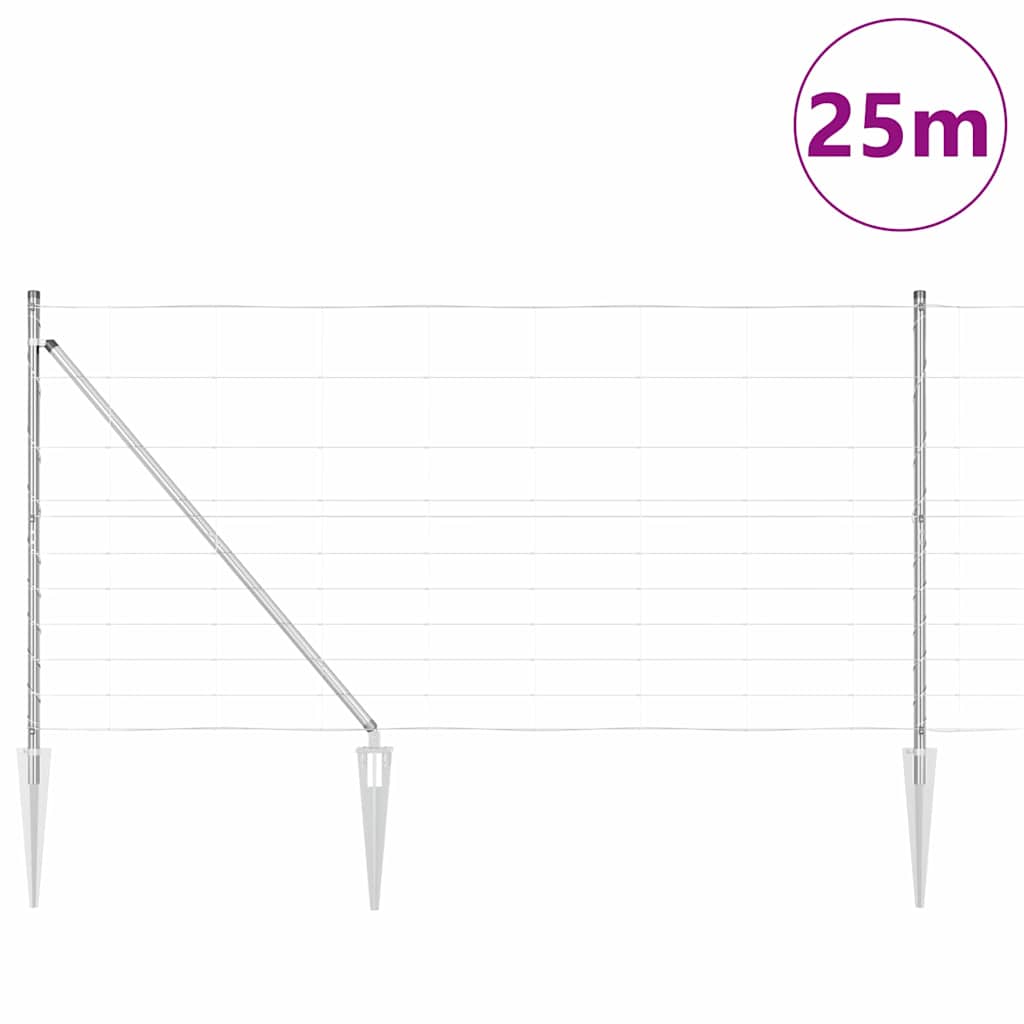 Palo della recinzione Zincato 25 x 1,2 m Acciaio