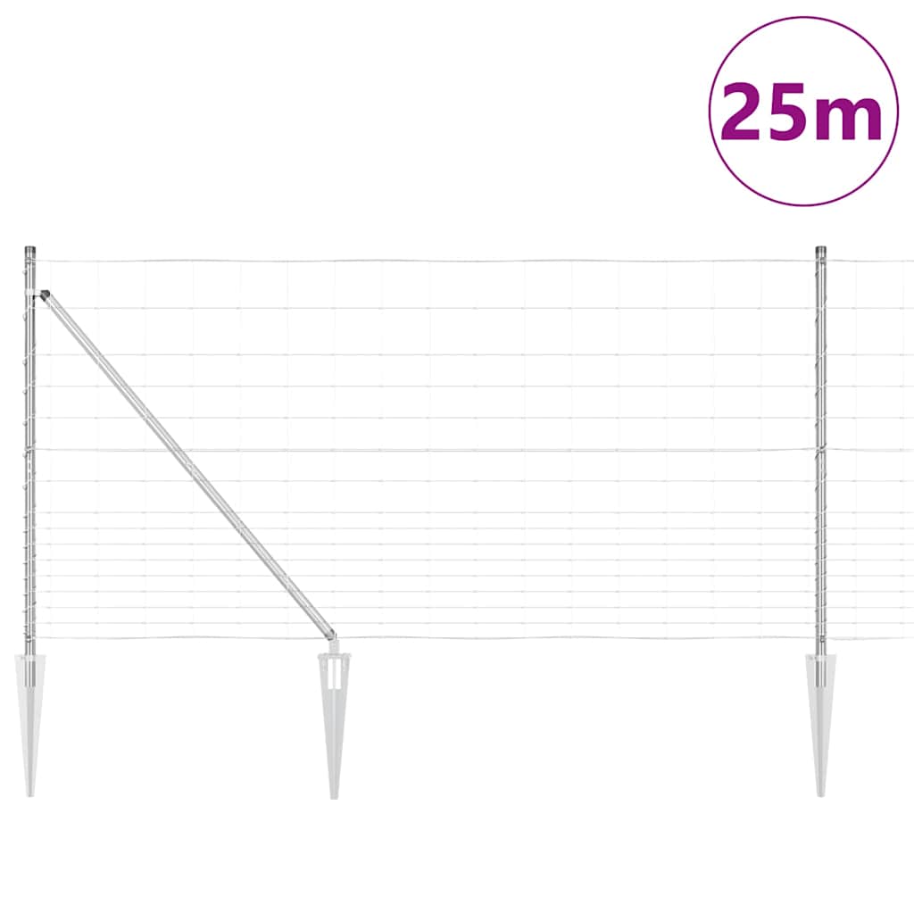 Palo della recinzione Zincato 25 x 1,2 m Acciaio