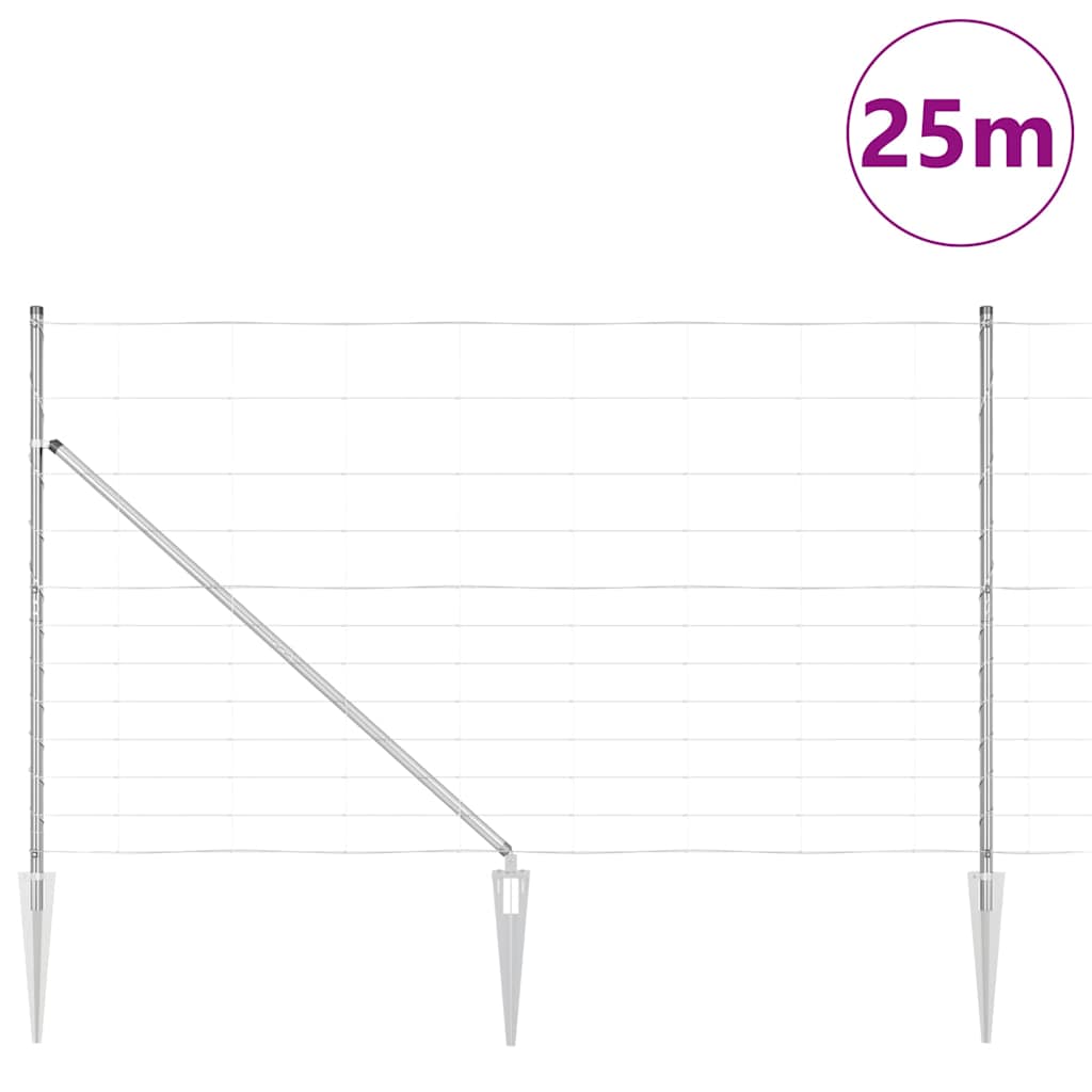 Palo della recinzione Zincato 25 x 1,4 m Acciaio