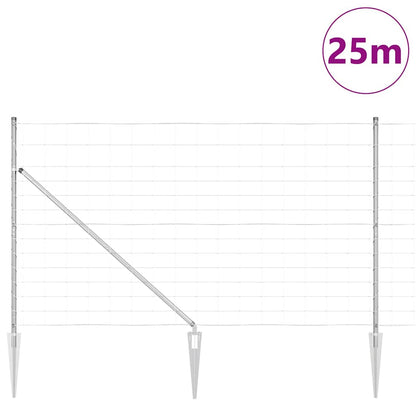 Palo della recinzione Zincato 25 x 1,4 m Acciaio