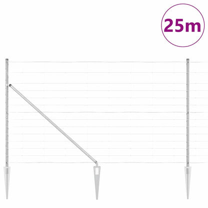Palo della recinzione Zincato 25 x 1,4 m Acciaio
