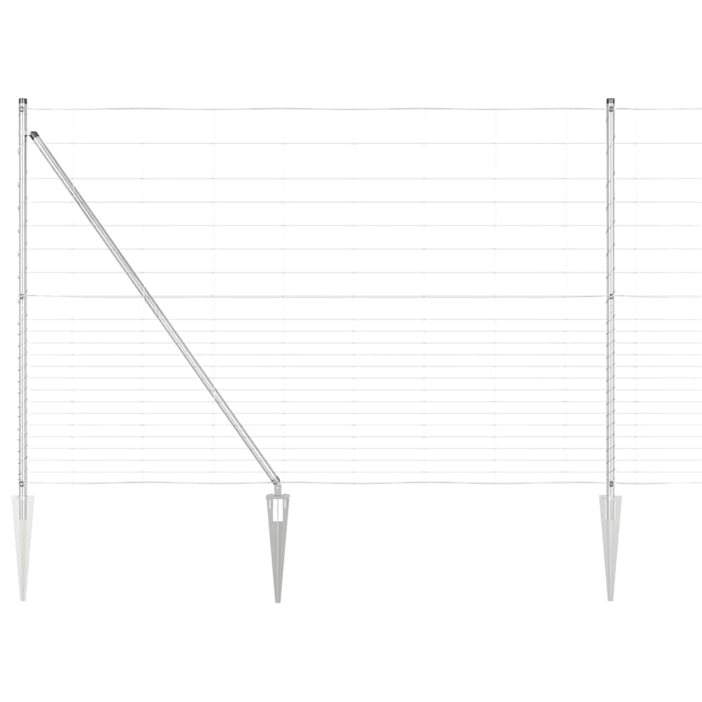 Palo della recinzione Zincato 25 x 1,6 m Acciaio