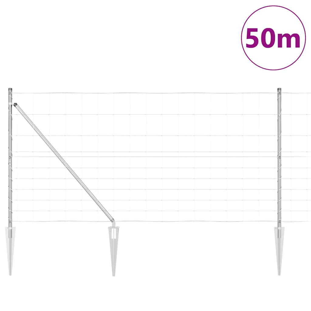Palo della recinzione Zincato 50 x 1,2 m Acciaio