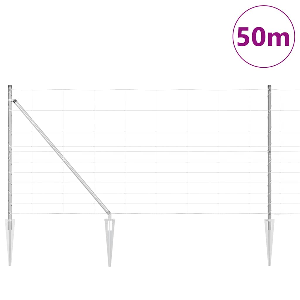 Palo della recinzione Zincato 50 x 1,2 m Acciaio