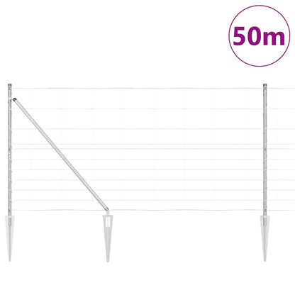 Palo della recinzione Zincato 50 x 1,2 m Acciaio