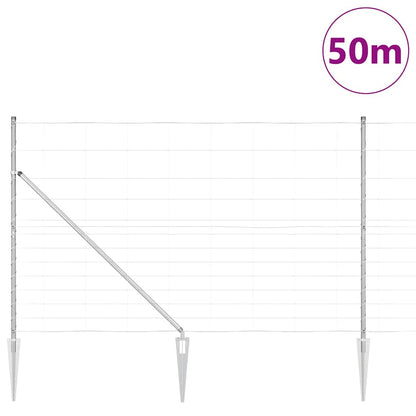 Palo della recinzione Zincato 50 x 1,5 m Acciaio