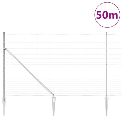 Palo della recinzione Zincato 50 x 1,5 m Acciaio