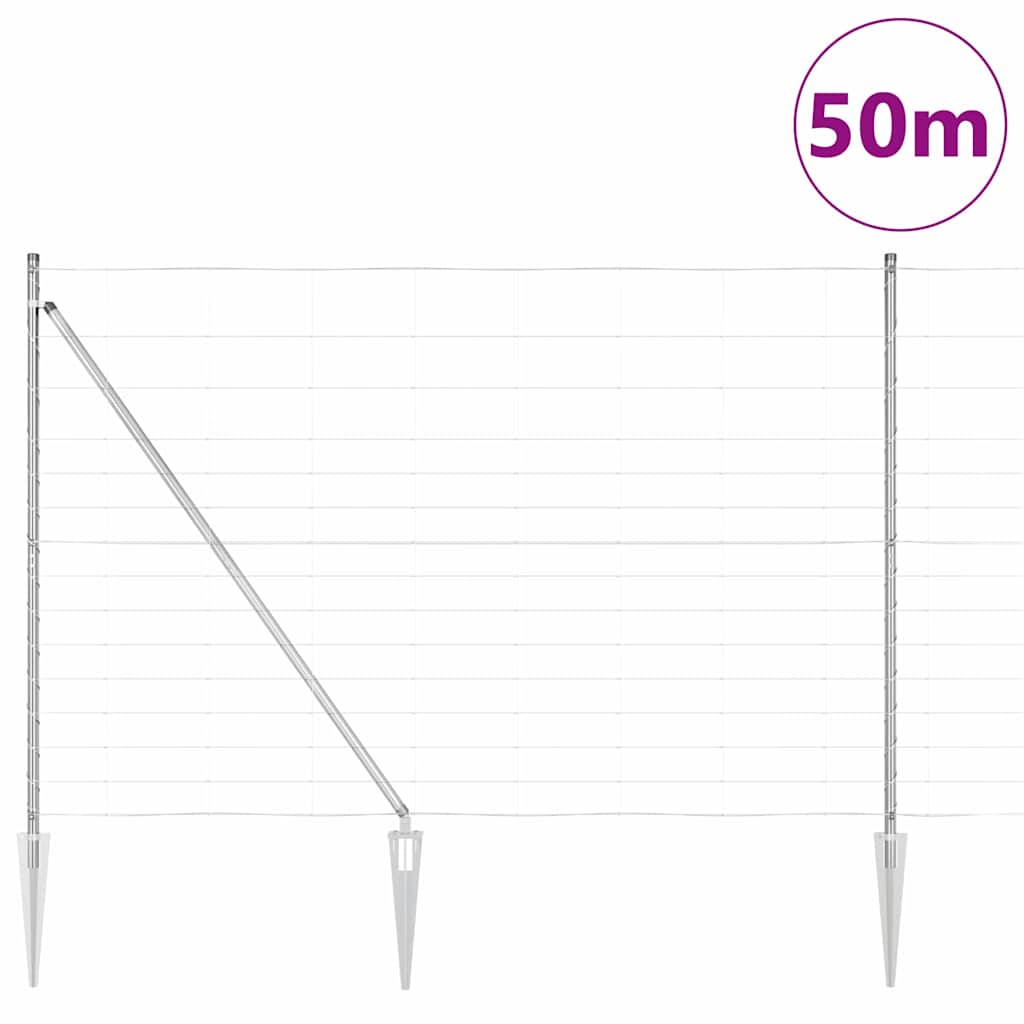 Palo della recinzione Zincato 50 x 1,6 m Acciaio