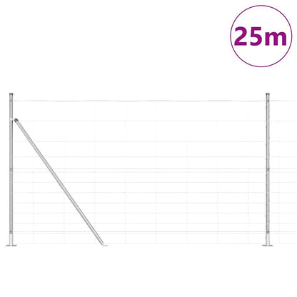Palo della recinzione Zincato 25 x 1,4 m Acciaio
