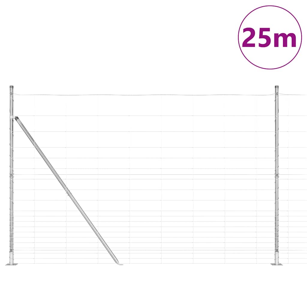 Palo della recinzione Zincato 25 x 1,6 m Acciaio