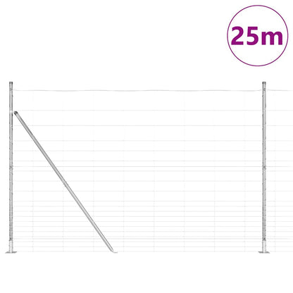 Palo della recinzione Zincato 25 x 1,6 m Acciaio