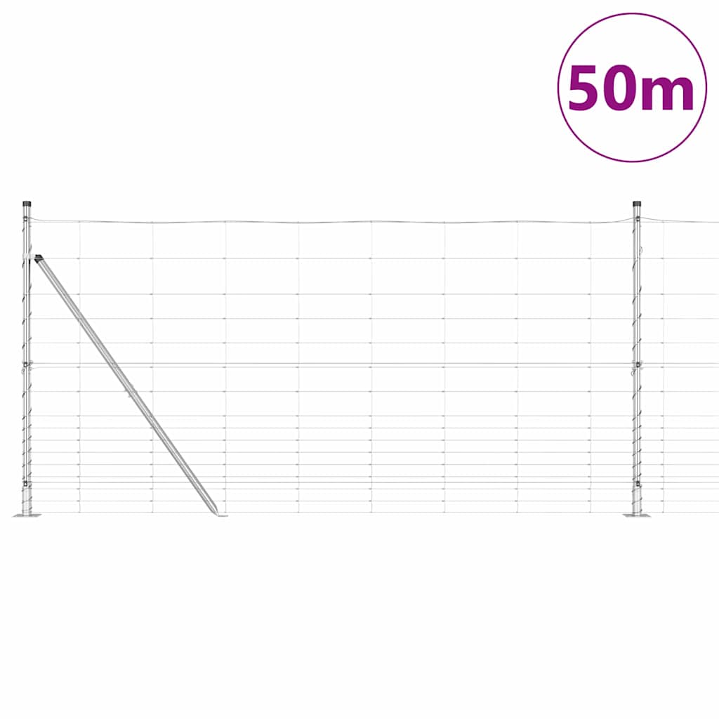 Palo della recinzione Zincato 50 x 1,2 m Acciaio