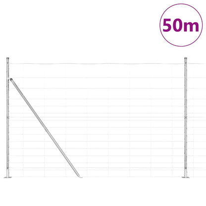 Palo della recinzione Zincato 50 x 1,6 m Acciaio