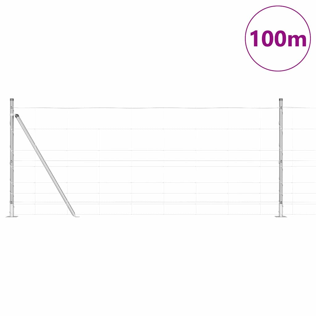 Palo della recinzione Zincato 100 x 1 m Acciaio