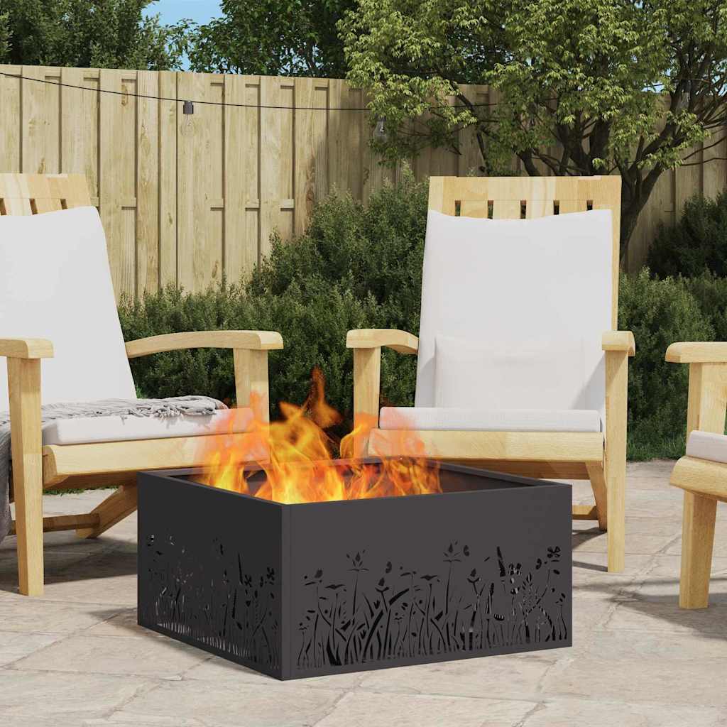 Focolare Nero 60 x 60 x 30 cm Acciaio