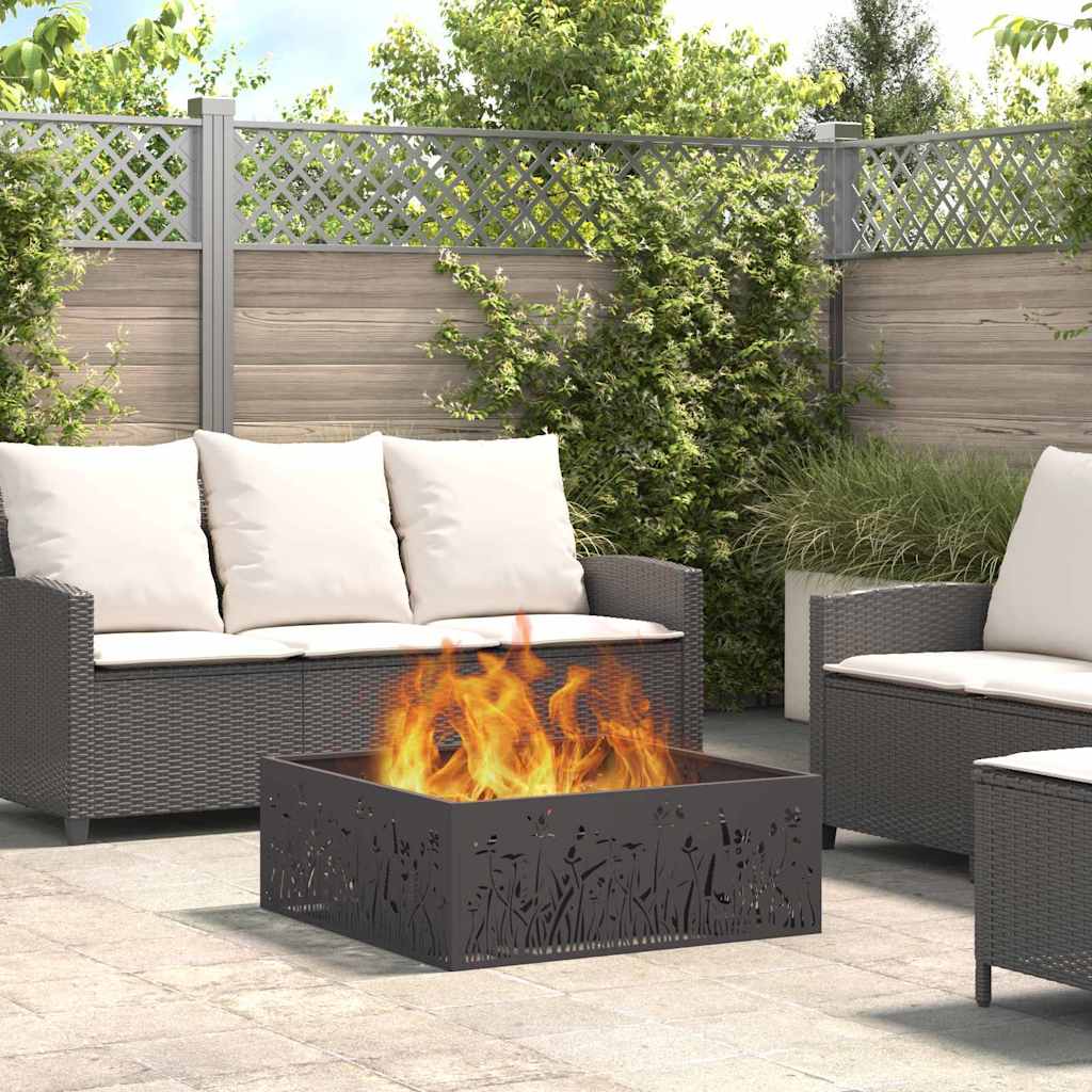 Focolare Nero 80 x 80 x 30 cm Acciaio