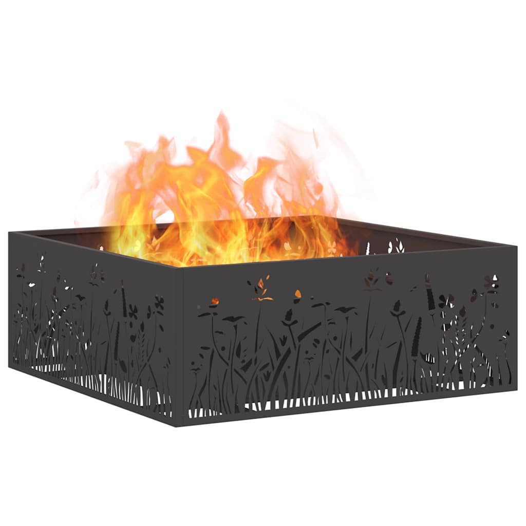 Focolare Nero 80 x 80 x 30 cm Acciaio