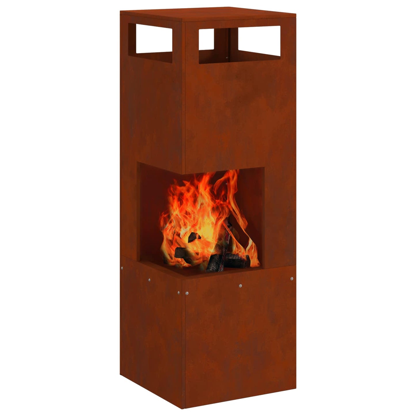 Focolare Marrone 35 x 35 x 100 cm Acciaio