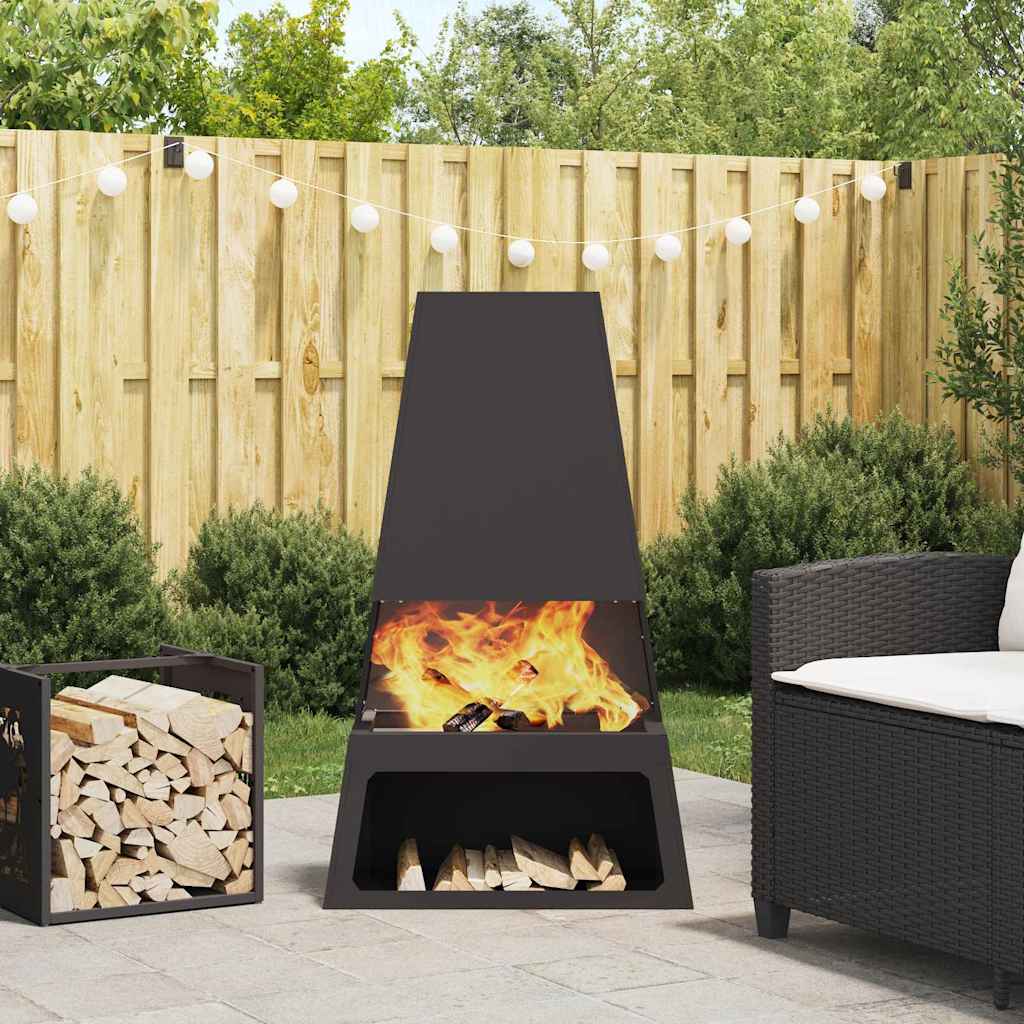 Focolare Nero 60 x 35 x 100 cm Acciaio