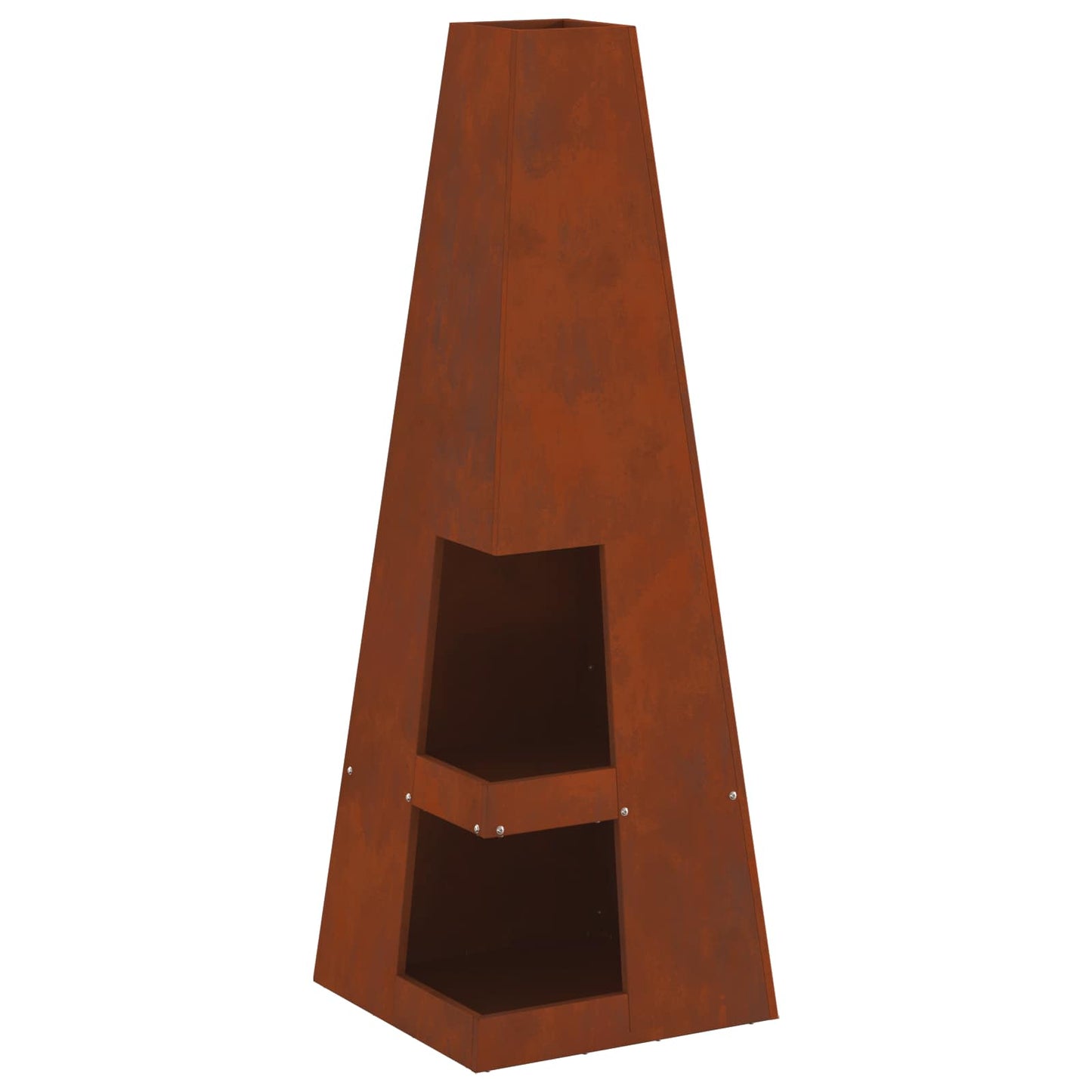 Focolare Marrone 35 x 35 x 100 cm Acciaio CorTen