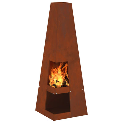 Focolare Marrone 35 x 35 x 100 cm Acciaio CorTen