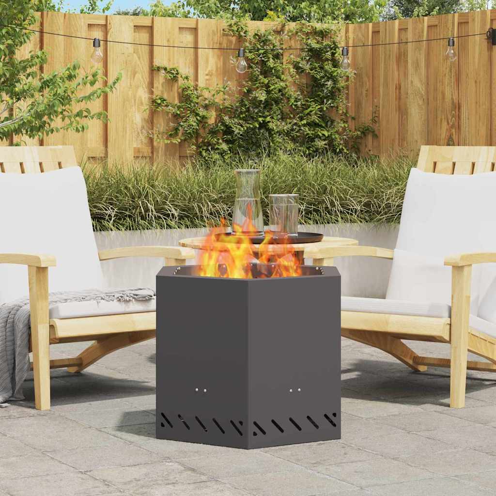 Focolare Senza Fumi Nero 58 x 58 x 51 cm Acciaio