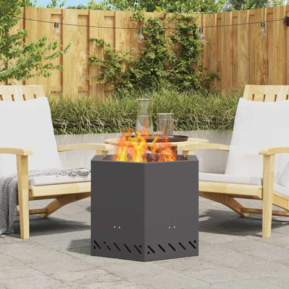 Focolare Senza Fumi Nero 58 x 58 x 51 cm Acciaio