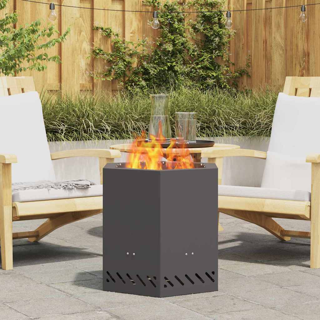 Focolare Senza Fumi Nero 48 x 48 x 51 cm Acciaio