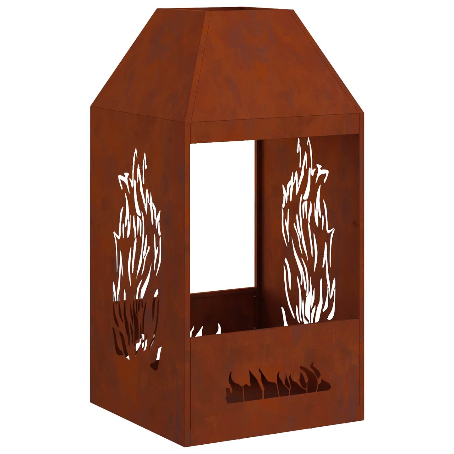 Focolare Marrone 50 x 50 x 100 cm Acciaio CorTen