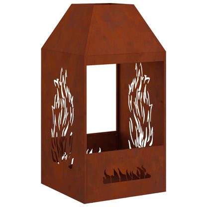 Focolare Marrone 50 x 50 x 100 cm Acciaio CorTen