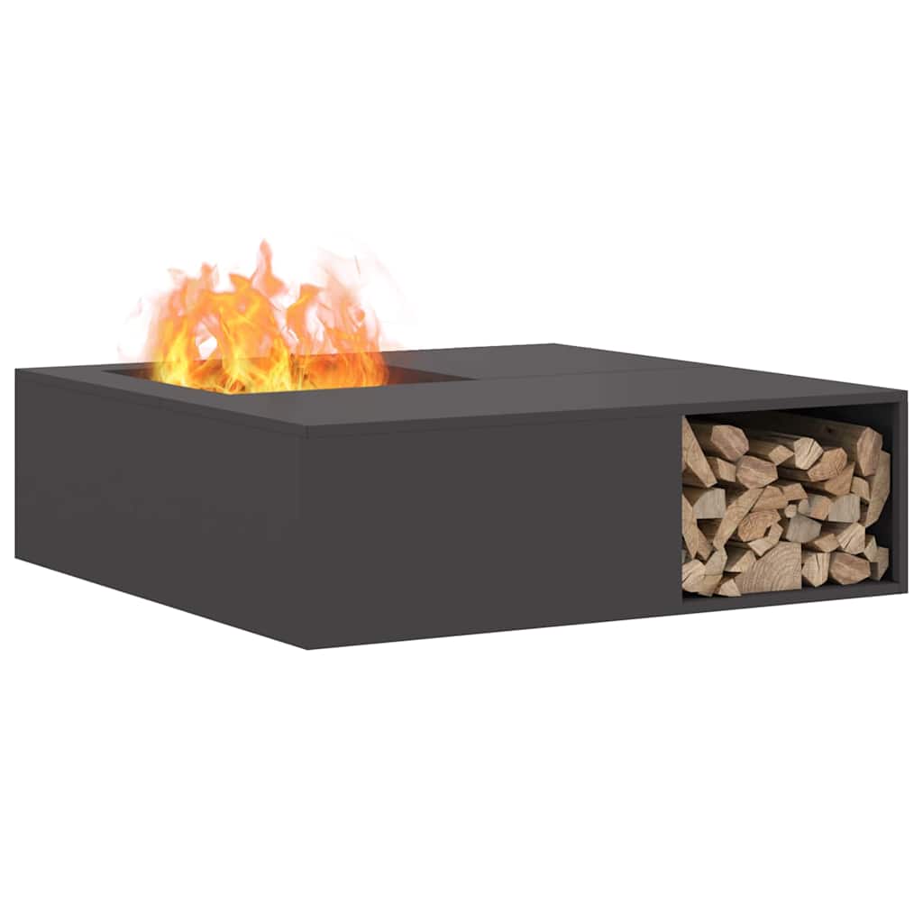 Focolare Nero 100 x 100 x 30 cm Acciaio