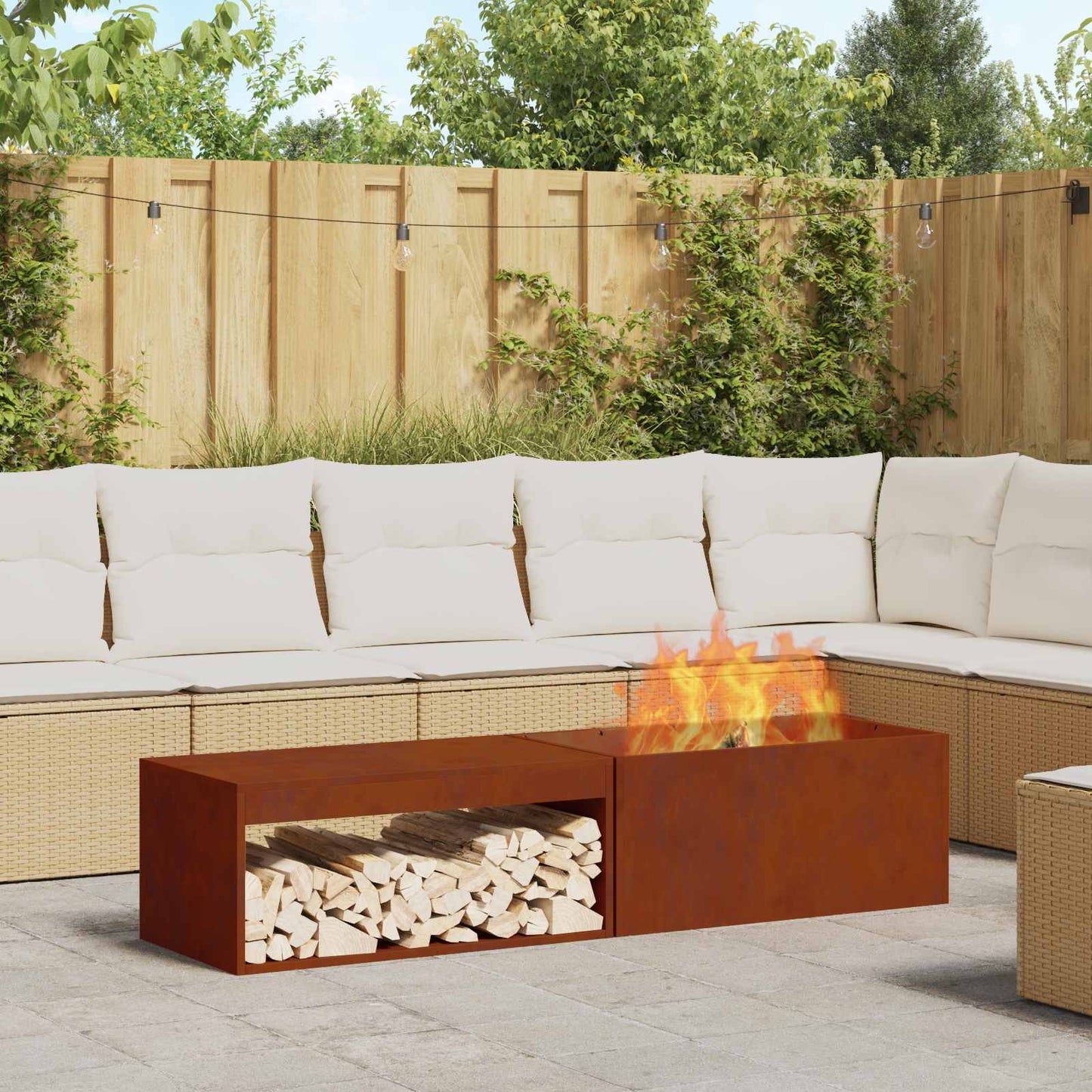 Focolare Marrone 160 x 45 x 35 cm Acciaio
