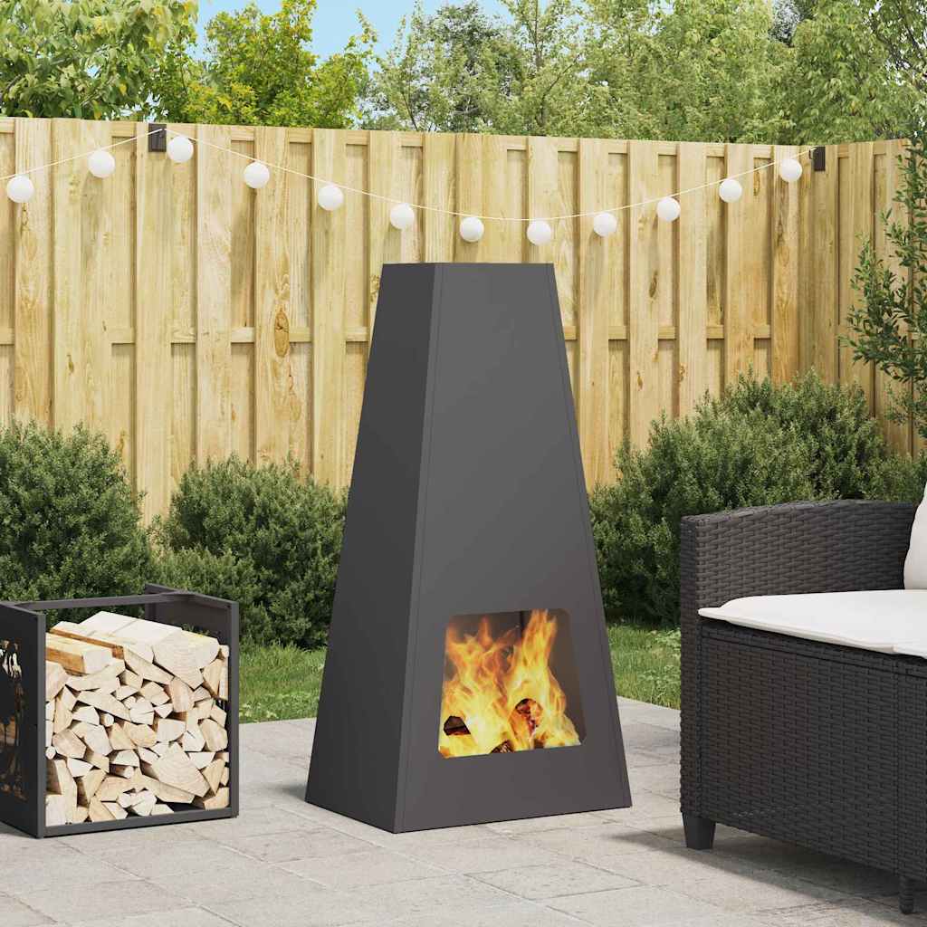 Focolare Nero 50 x 35 x 100 cm Acciaio