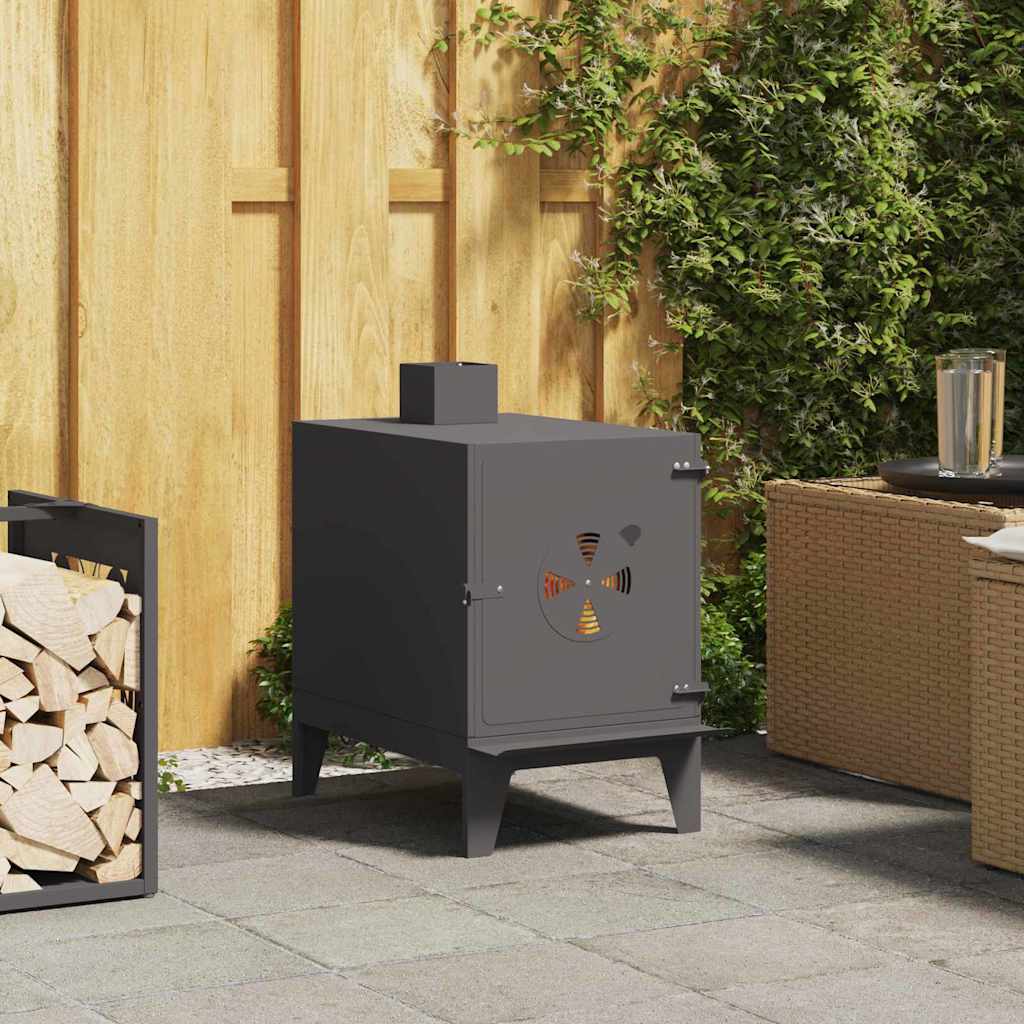 Stufa da campeggio con sfiato dell'aria Nero 35 x 50 x 60 cm