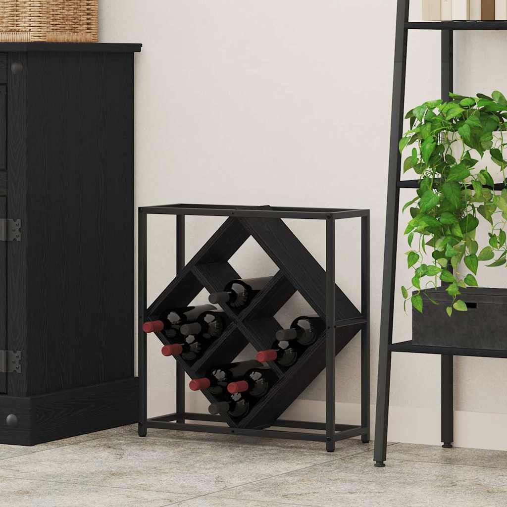 Portabottiglie Rovere Nero 51 x 18 x 52,5 cm Legno multistrato