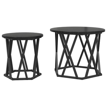 Tavolo laterale 2 pcs Rovere Nero