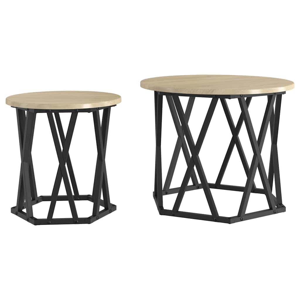 Tavolo laterale 2 pcs Rovere Sonoma