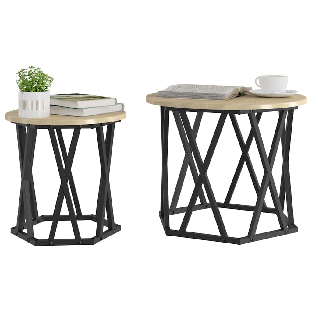 Tavolo laterale 2 pcs Rovere Sonoma