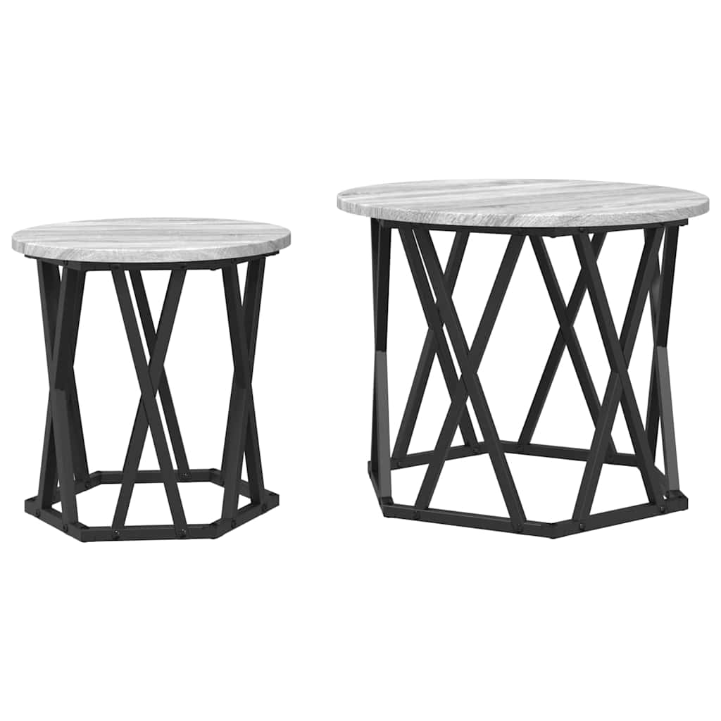 Tavolo laterale 2 pcs Grigio Sonoma