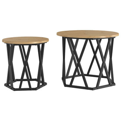 Tavolo laterale 2 pcs Rovere artigianale