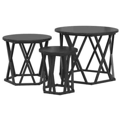 Tavolo Laterale Nesting 3 pcs Rovere Nero