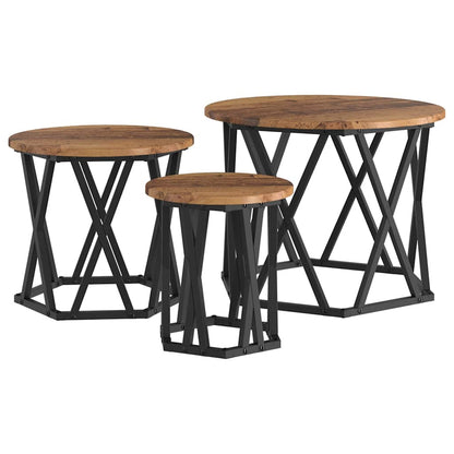 Tavolo Laterale Nesting 3 pcs Legno vecchio