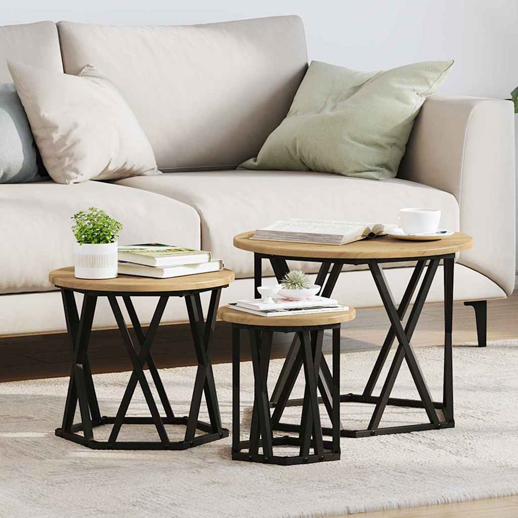Tavolo Laterale Nesting 3 pcs Rovere artigianale
