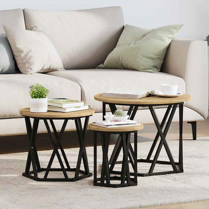 Tavolo Laterale Nesting 3 pcs Rovere artigianale