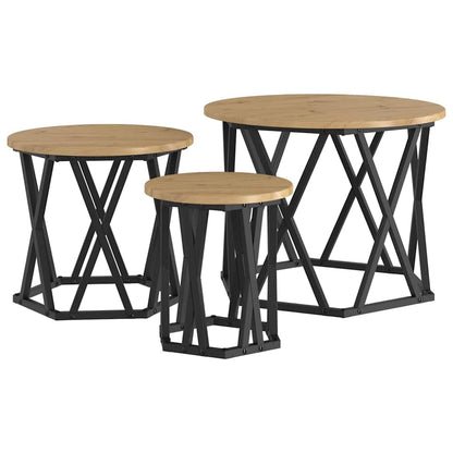 Tavolo Laterale Nesting 3 pcs Rovere artigianale